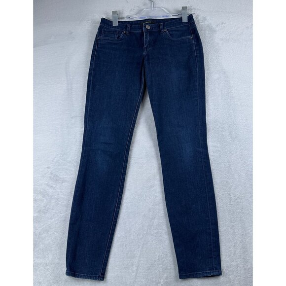 Tahari Skinny Jeans Womens Size 2 Low Rise Dark Wash Denim Stretch Blue - Picture 1 of 13